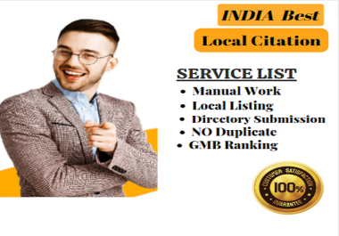I will do india 160 live local citations manually for local SEO
