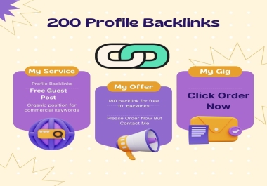 I will Create 200 Profile Backlinks for Your Website Improved SEO