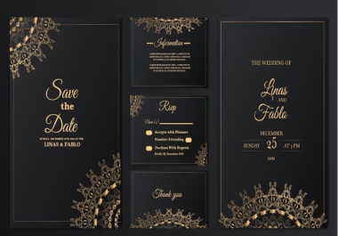 I Will Create Luxury Wedding Card,  Invitation Card,  Engagement Card,  ETC