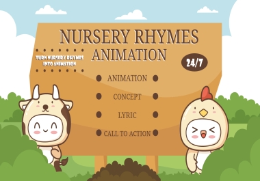 I will animate your nursery rhymes and song for kids