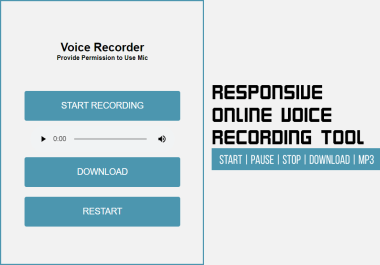 Responsive Online Voice Recording Tool,  HTML