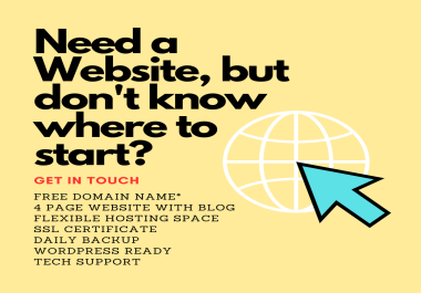 Get a Four Page Website with Hosting and Domain Name