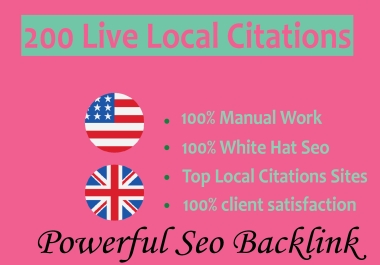 Top 200 Live Local SEO Citation Business Listing Quality Dofollow Backlinks