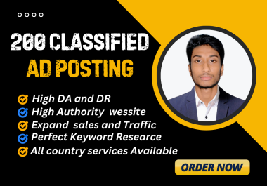 I will do 200 classifiad ad posting on quality submission sites