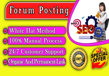 I will do 60 Manual Forum posting SEO Backlinks with High-Quality Site