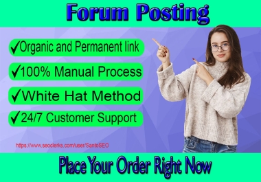 I will Provide 60+ High Quality Manual Forum Posting Backlinks