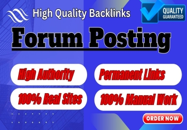I will do 60 forum posting backlinks manually work high DA sites