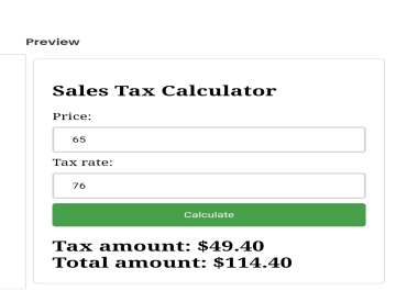 USA SALES TAX CALCULATOR IN HTML FOR BUSINESS PURPOSE