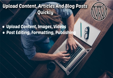 I will upload content,  article,  and blog post as a WordPress VA