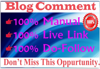 I will provide 100 blog comments backlinks from high traffic website.