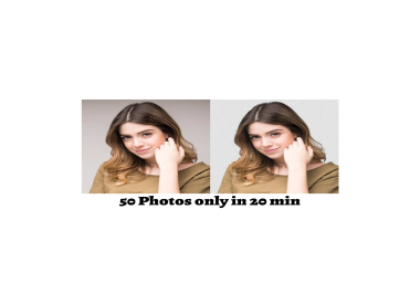 I will remove 50 photos background just within 20 minutes