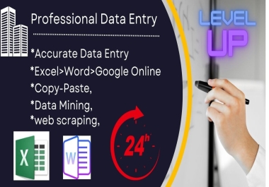 I will do accurate data entry,  web scrap,  excel sheet data formatting