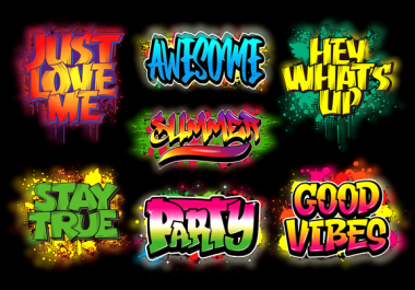 I will graffiti lettering custom typography t shirt design for t shirt or logo