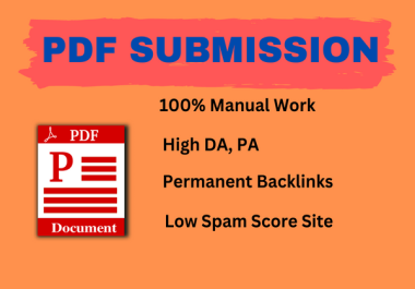 30 pdf submission backlink provide with high da pa site permanent livelink