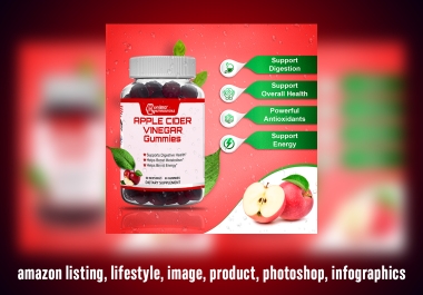 I will design Amazon listing,  lifestyle,  images,  product,  photoshop,  and infographics
