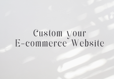 Make a Awesome E-commerce Website.