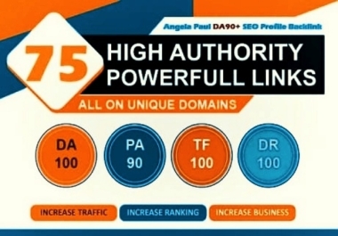 75+High Authority DA 90+ TOP Profile backlinks google latest updated