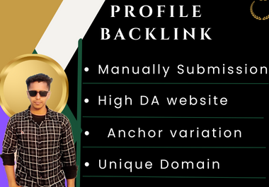 I will generate high authority 200 profile backlinks with 80+ DA