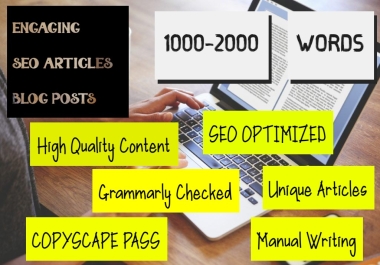 I Will Write 1000-2000 Words SEO Article for you or your Website High Quality Content
