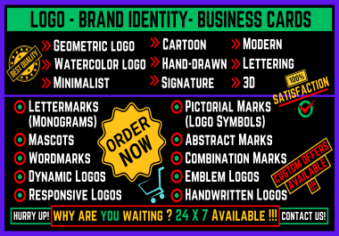 I Will Make EYE Catching Wordmark,  Watercolor or Luxury Geometric Logo,  Catalog Design Services