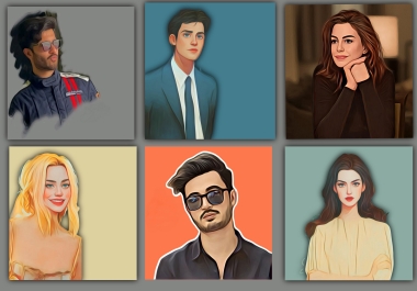 I will turn your image vector cartoon portrait or cartoon design