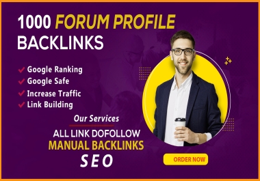 1000 HQ Profile Backlinks Manually For website