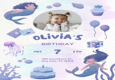 I will design birthday invitation card,  wedding invitation,  etc.