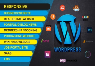 WordPress business website membership real estate site news job portal lms
