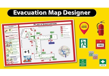 I will design fire emergency evacuation map for your floor plan