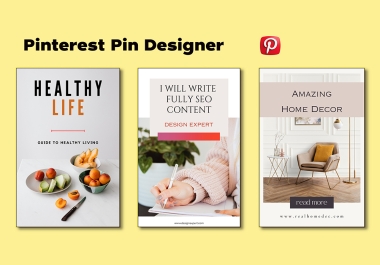 You will get Eye-catching Pin design for your Pinterest pins Graphics Designer