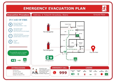 I will design Evacuation Map for all types of buildings.