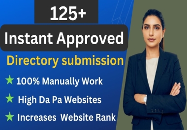 Instant Approved 125 Directory Submission backlinks with live link for website ranking
