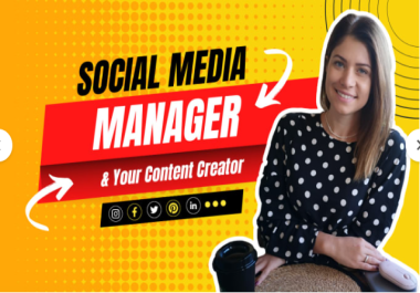 I will be your monthly social media marketing manager and content creator