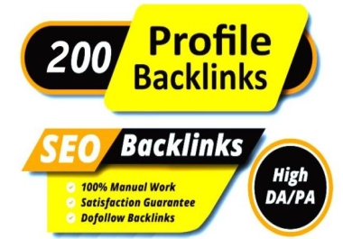 Create 200+ Manually High Quality SEO Profile Backlinks for Google Ranking