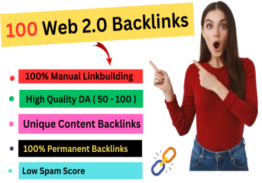 I Will Create 100 Web 2.0 Backlinks With High Authority