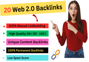 I Will Create 20 Web 2.0 Backlinks With High Authority