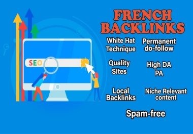I will build premium 50 dofollow french backlinks for local seo