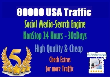 80000 Traffic from USA to your website or any link