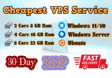 Provide Cheapest Vps Windows/Ubuntu for 30 days