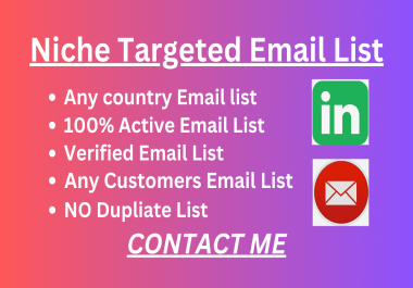i will provide 2k targeted active and verified niche based email list