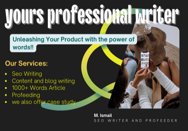 You will get an Seo-Optimized article in blog,  content and ghost writing way. you will get all in 1