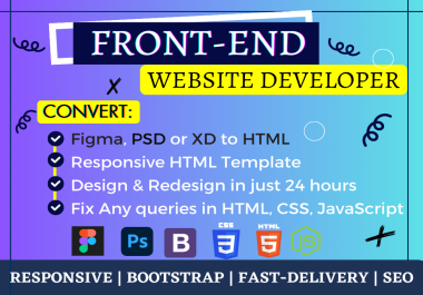 I will make website design and website development in HTML/CSS in 1 day for business website