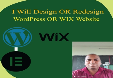I will design or Re-design WordPress Or WIX Website