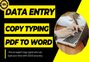 I will do accurate data entry and copy typing