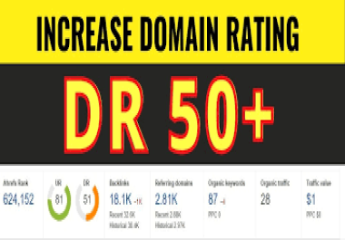 i will increase your website Domain Rating upto 50+