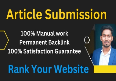 I will manually publish 30 article submissions to high DA sites