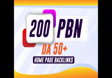 I will do 200 Permanent DA50+ PBNs SEO Homepage Backlinks