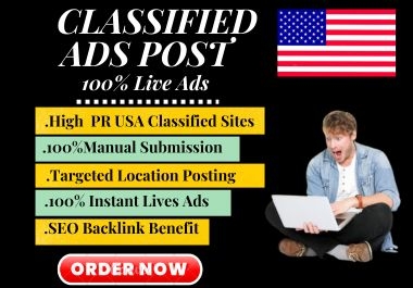 I will do classified ad posting on USA,  UK,  canada,  australia ad sites