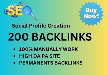 I will make 200 Social Profile Creation Backlinks