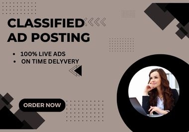 I will post 100 classified ads on top classified ad posting sites